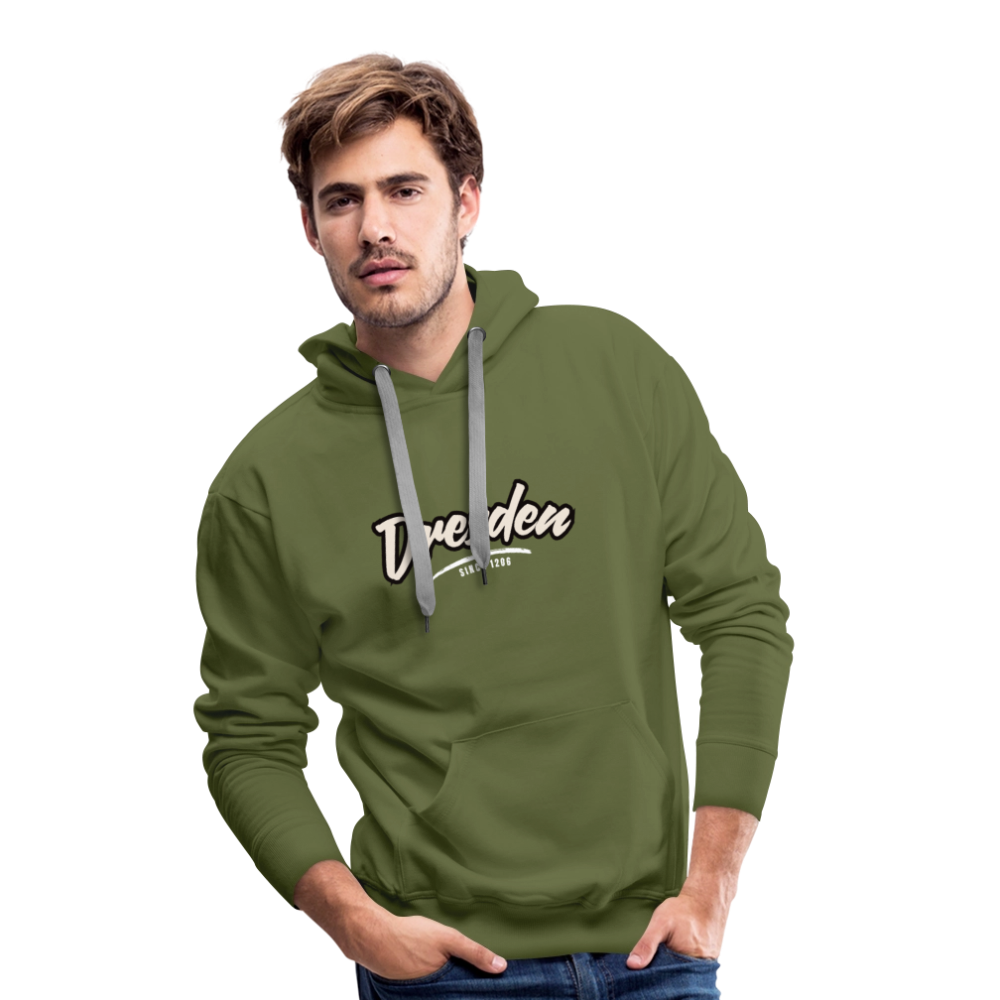 Hoodie Dresden "Graffiti Tag White" - Olivgrün