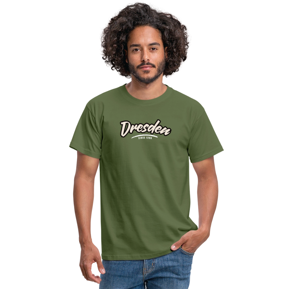 T-Shirt Dresden "Graffiti Tag White" - Militärgrün