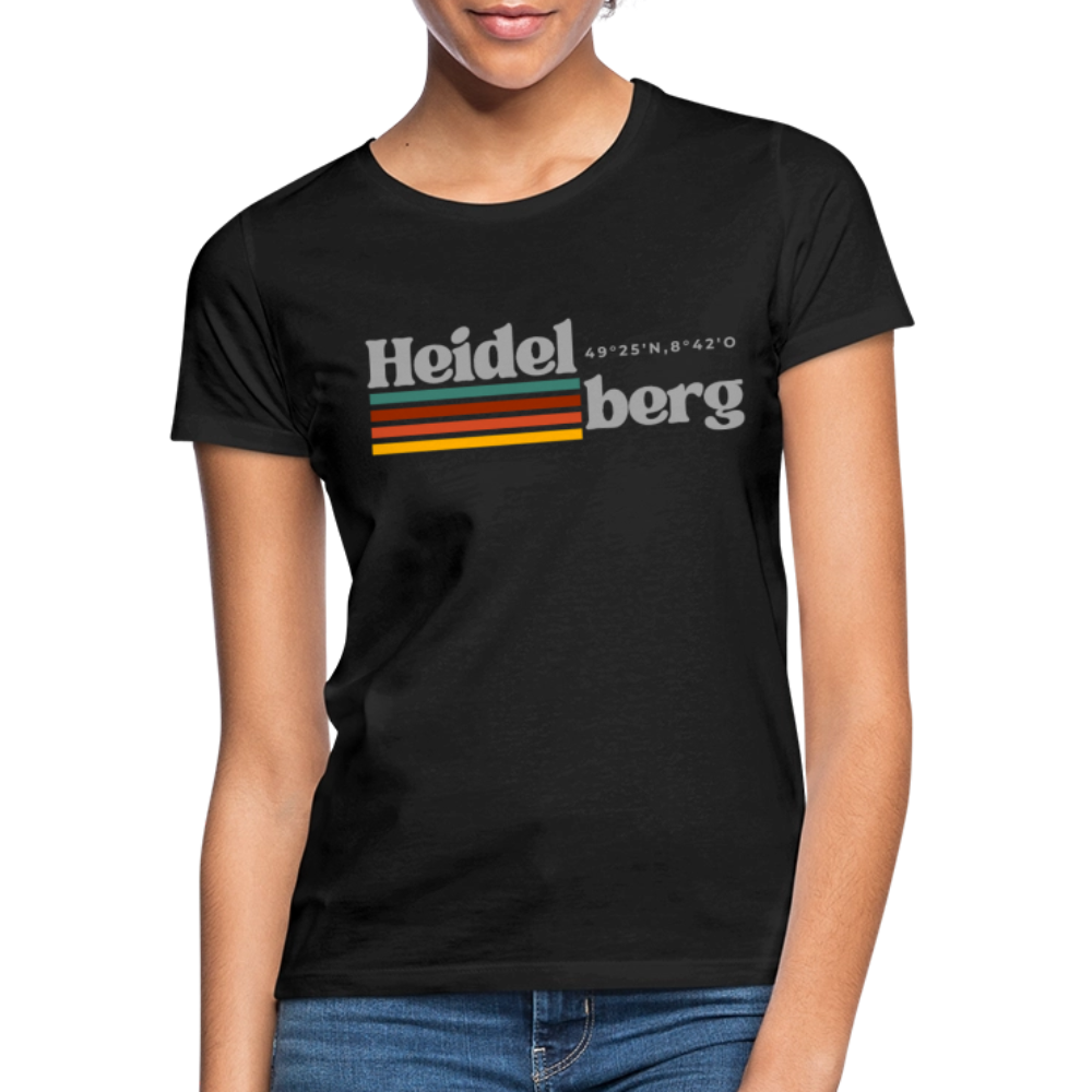 T-Shirt Ladies Heidelberg "Retro" - Schwarz