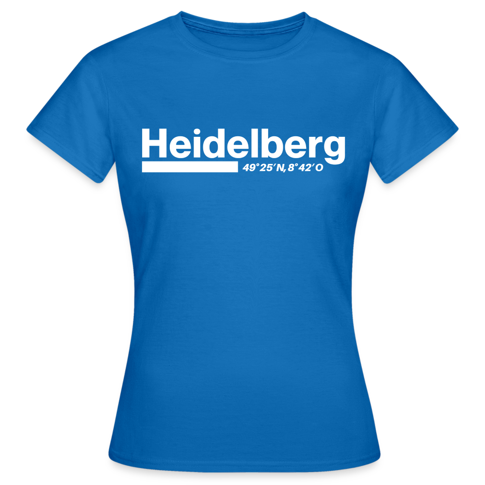 T-Shirt Ladies Heidelberg "Bold GPS White" - Royalblau