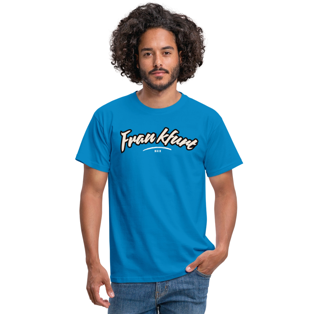 T-Shirt Frankfurt (Main) "Graffiti Tag White" - Royalblau