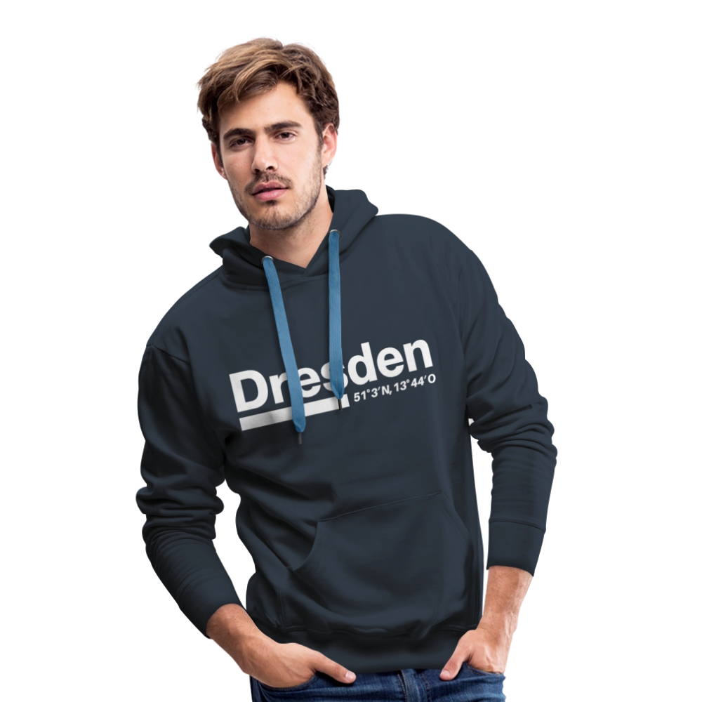 Hoodie Dresden "Bold GPS White" - Navy
