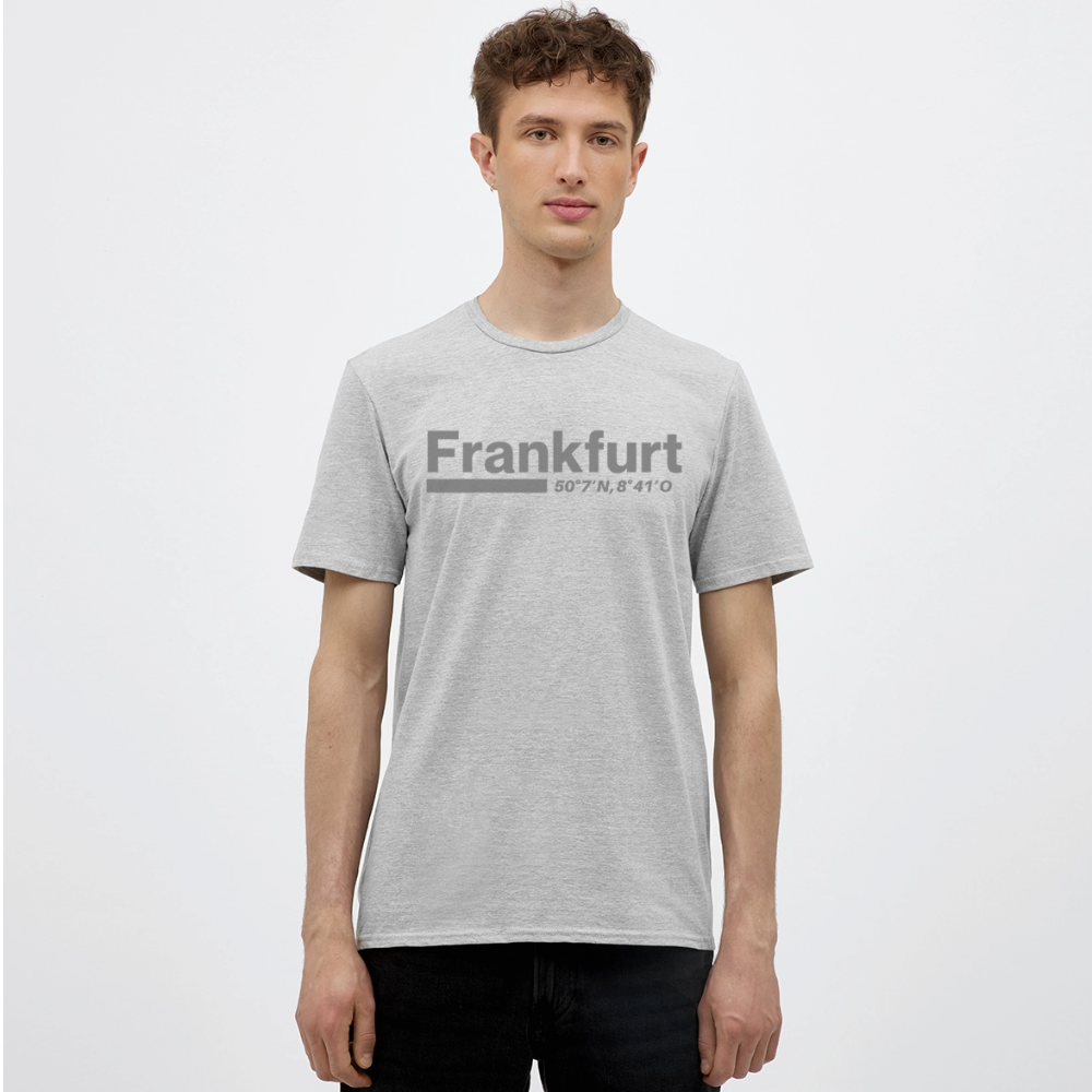 T-Shirt Frankfurt (Main) "Bold GPS" - Grau meliert