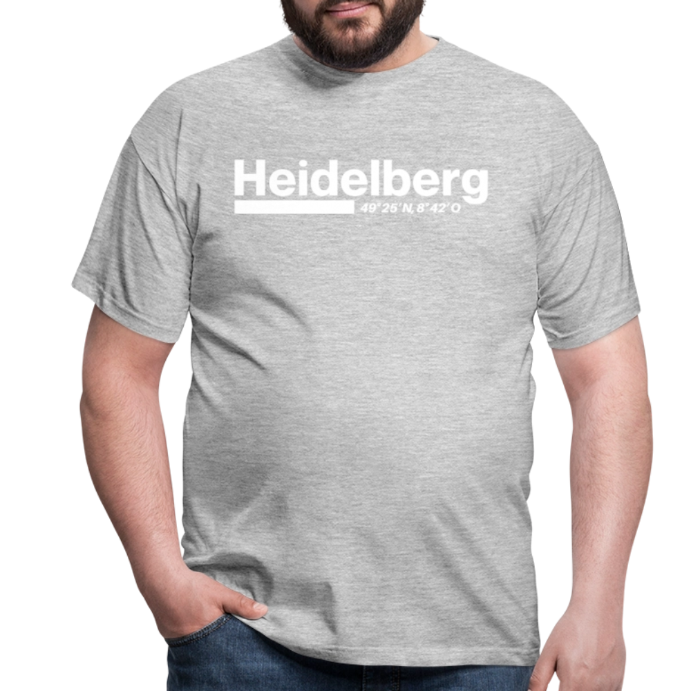 T-Shirt Heidelberg "Bold GPS White" - Grau meliert