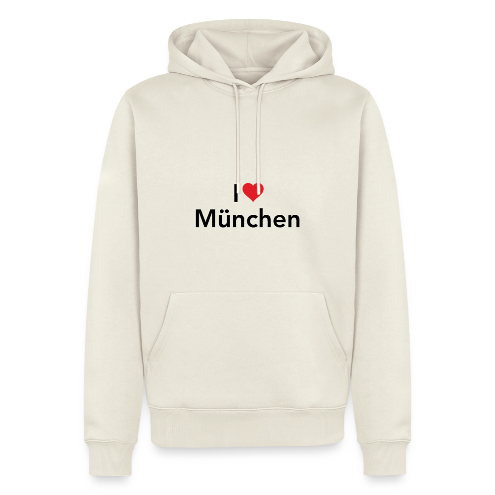 Hoodie "I Love München" Dark Edition - Naturweiß