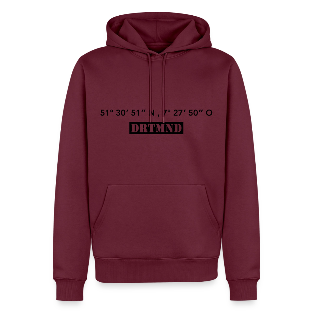 Hoodie Dortmund "DRTMND GPS" Dark Edition - Burgunderrot