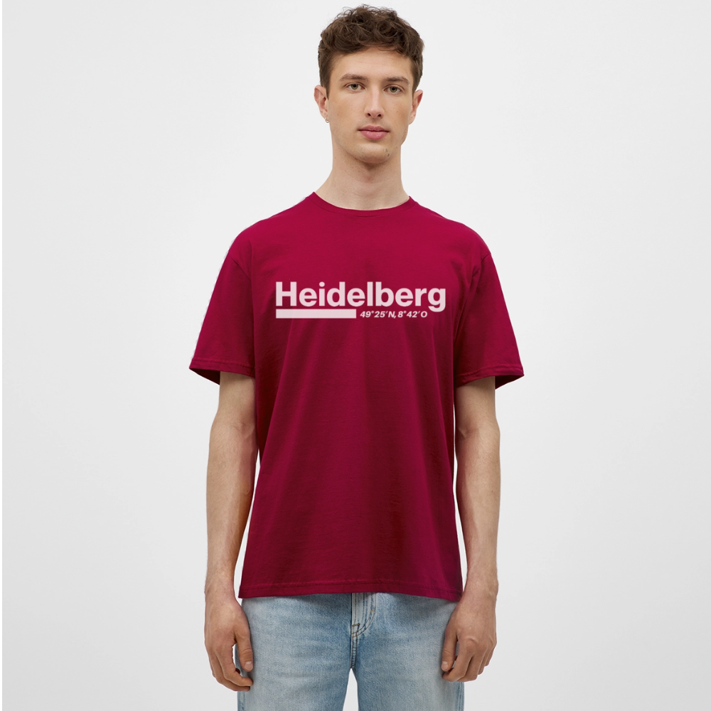 T-Shirt Heidelberg "Bold GPS White" - Ziegelrot