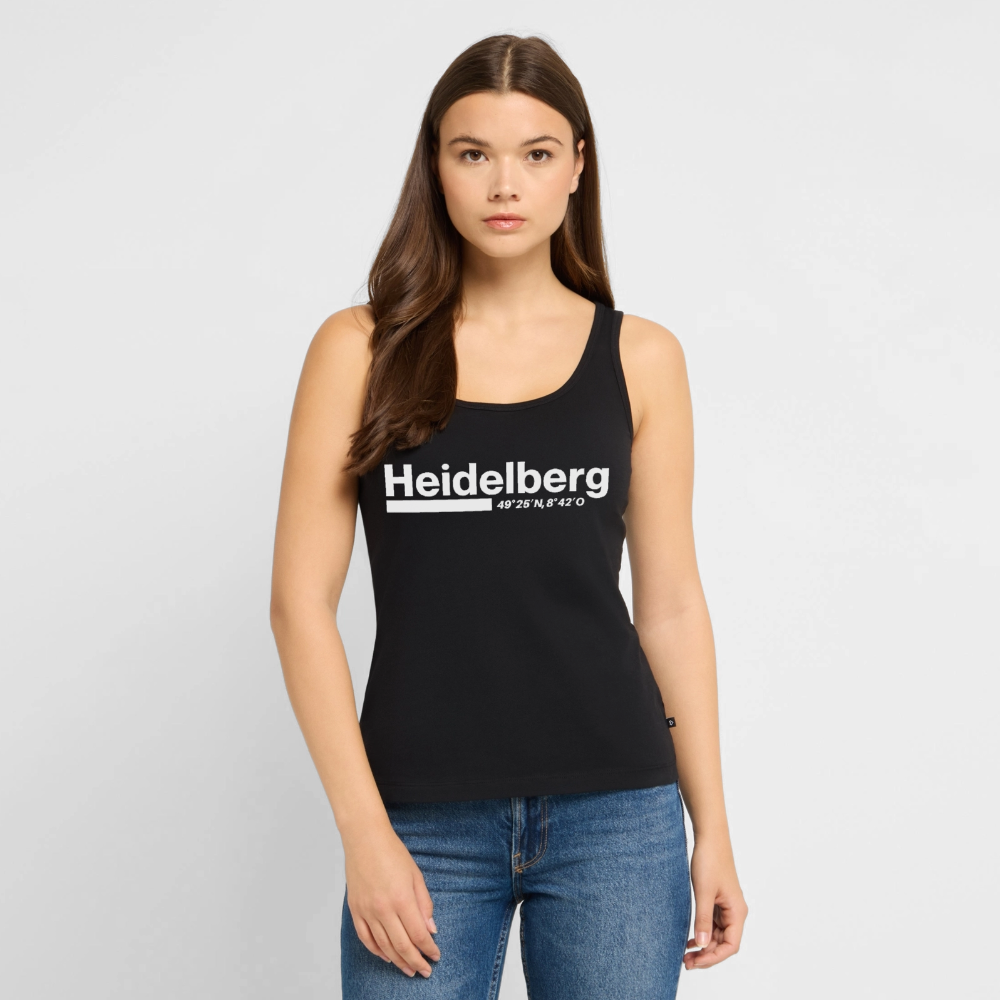Tanktop Ladies Heidelberg "Bold GPS White" - Schwarz