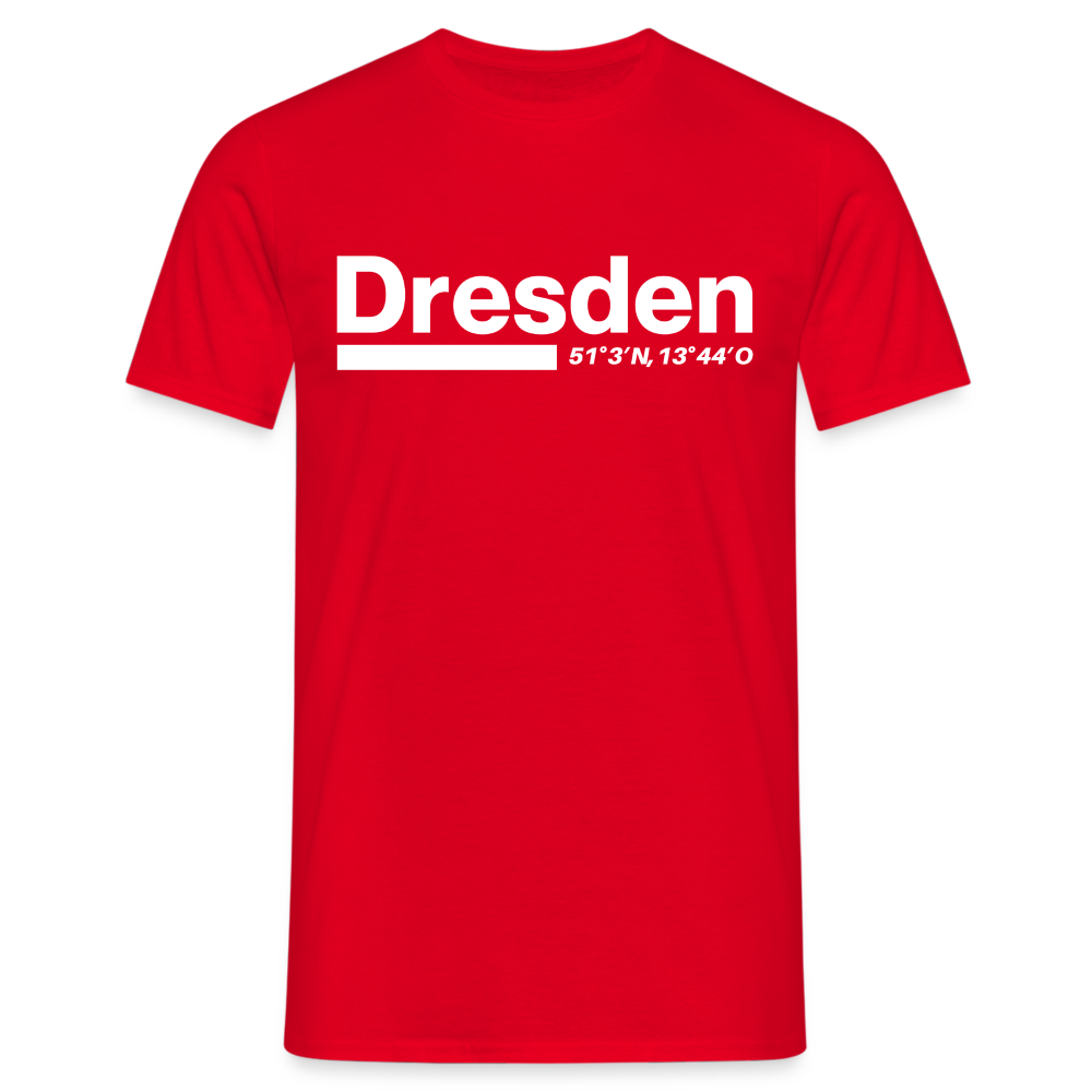 T-Shirt Dresden "Bold GPS White" - Rot