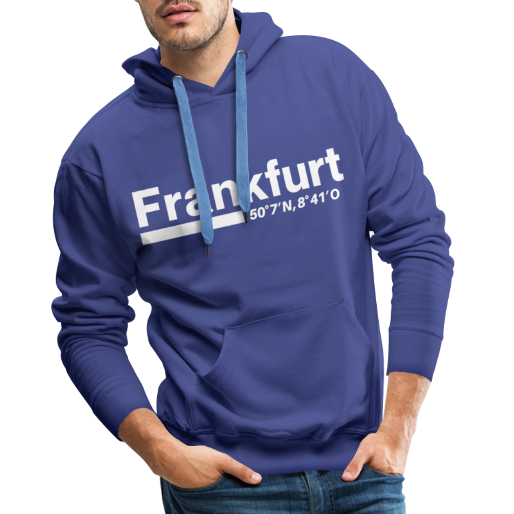 Hoodie Frankfurt (Main) "Bold GPS White" - Königsblau