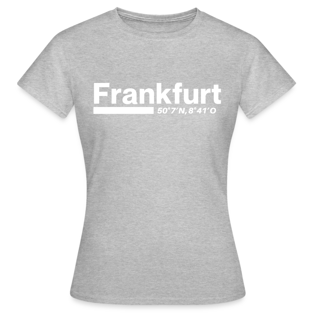 T-Shirt Ladies Frankfurt (Main) "Bold GPS White" - Grau meliert