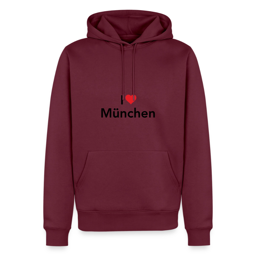 Hoodie "I Love München" Dark Edition - Burgunderrot