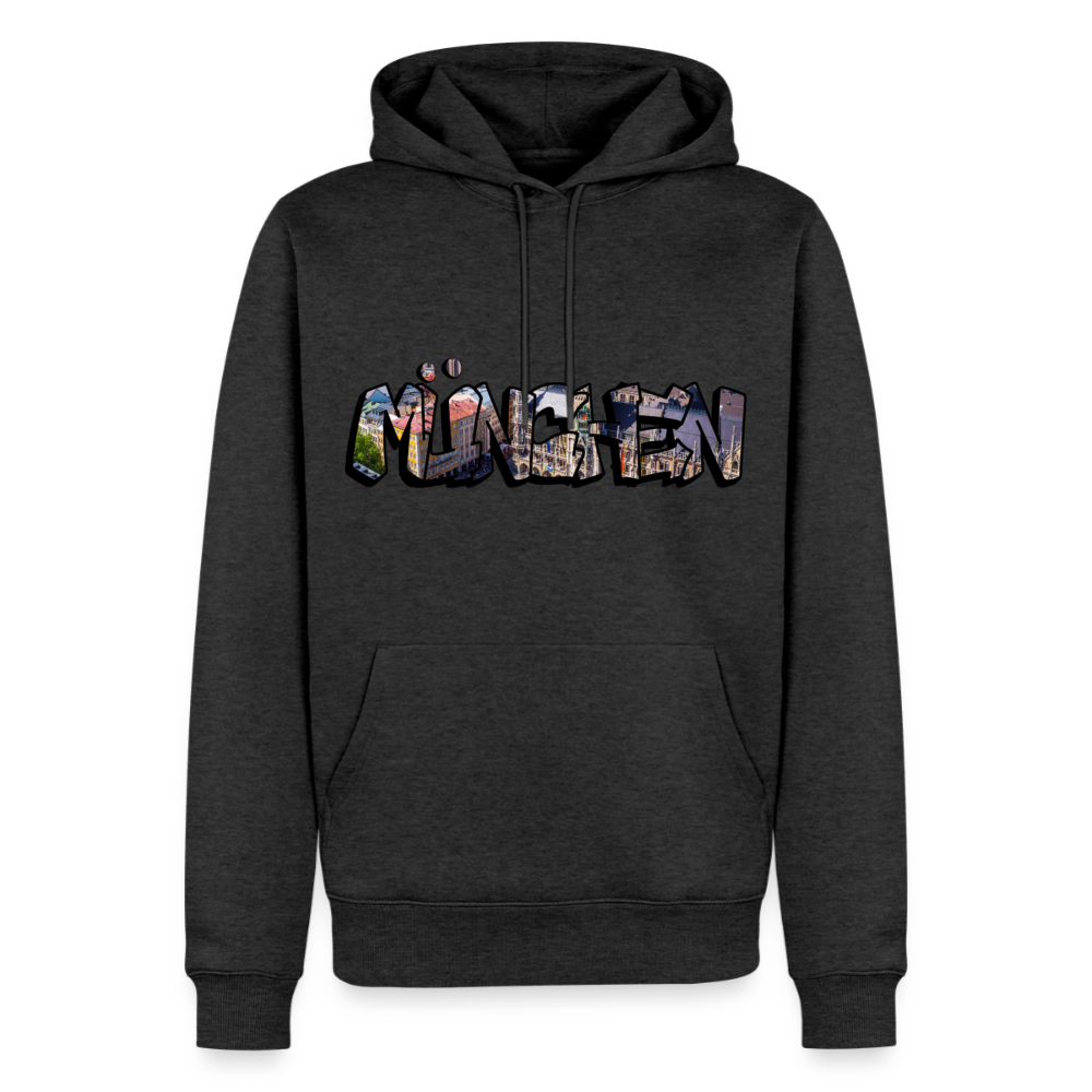 Hoodie München "Graffiti Marienplatz" Dark Edition - Anthrazit meliert