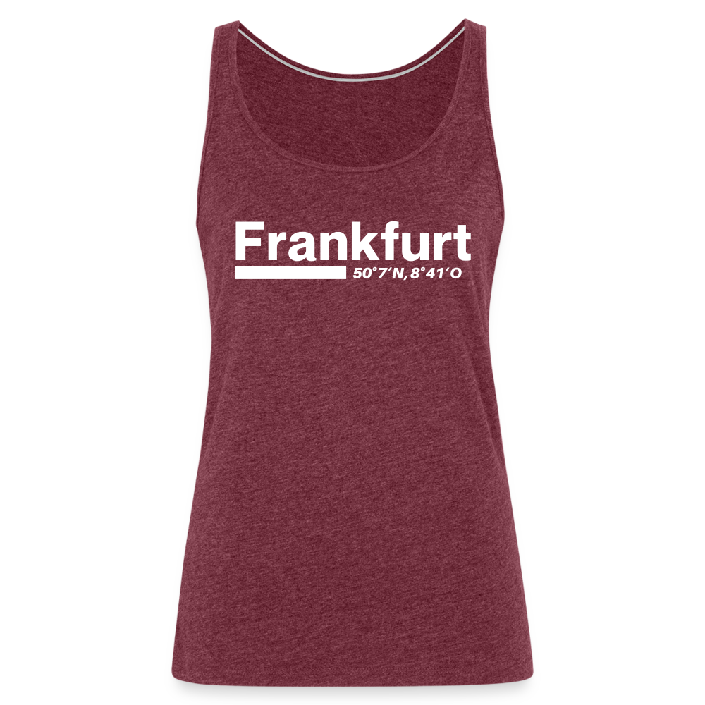 Tanktop Ladies Frankfurt (Main) "Bold GPS White" - Bordeauxrot meliert