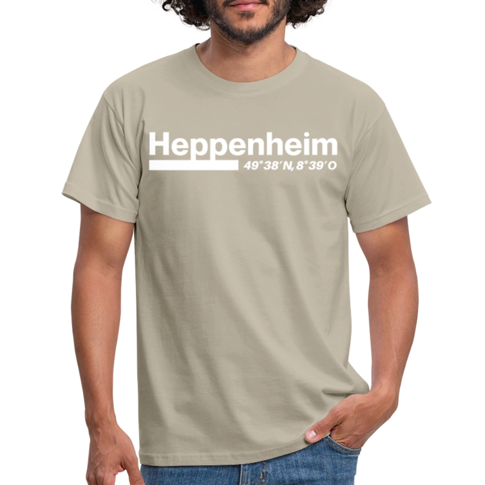 T-Shirt Heppenheim "Bold GPS White" - Sandbeige