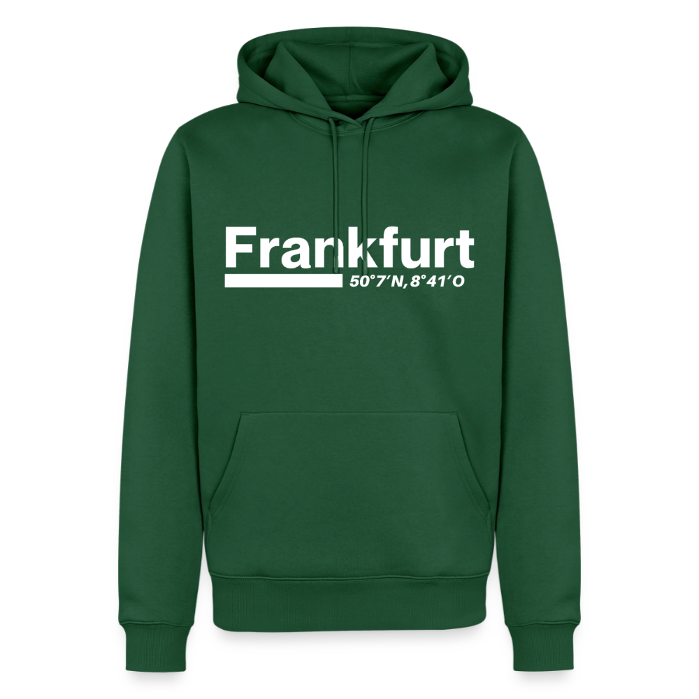 Hoodie Frankfurt (Main) "Bold GPS White" - Flaschengrün