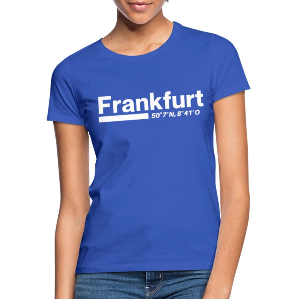 T-Shirt Ladies Frankfurt (Main) "Bold GPS White" - Royalblau