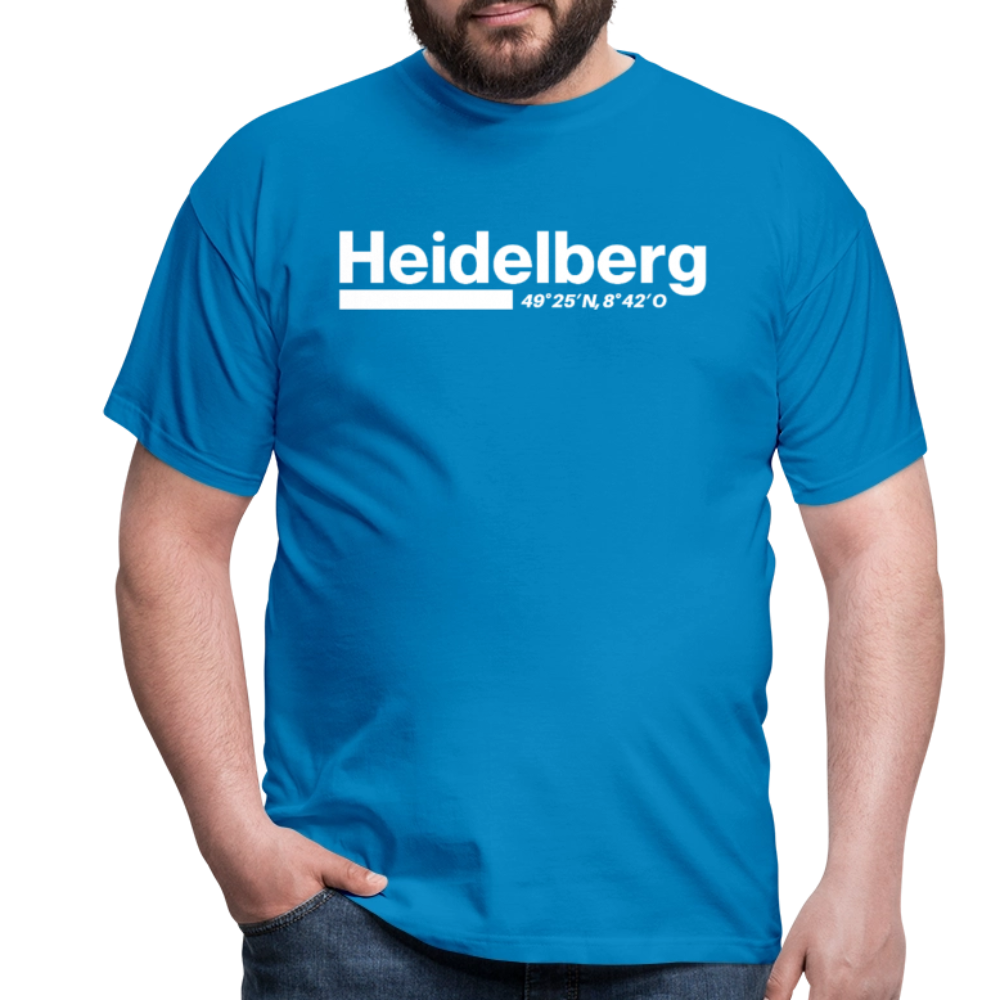 T-Shirt Heidelberg "Bold GPS White" - Royalblau