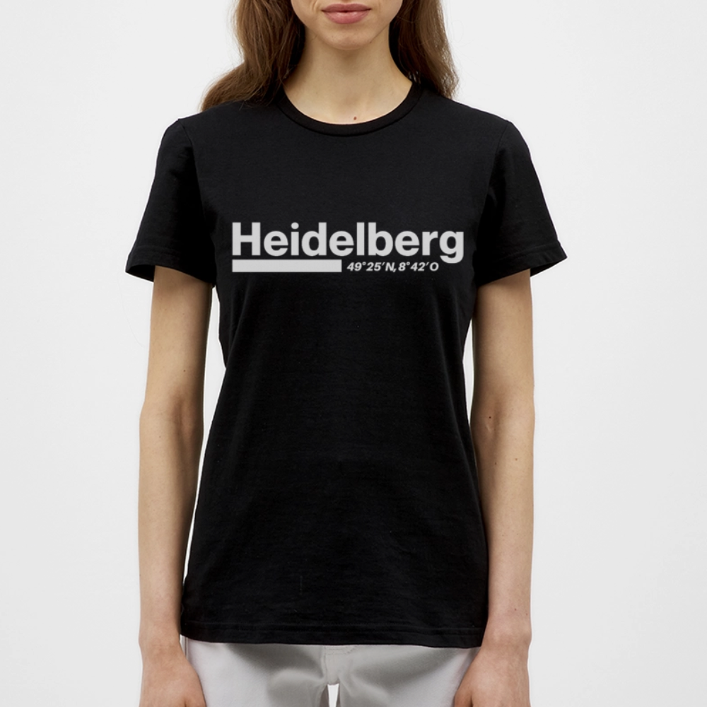 T-Shirt Ladies Heidelberg "Bold GPS White" - Schwarz