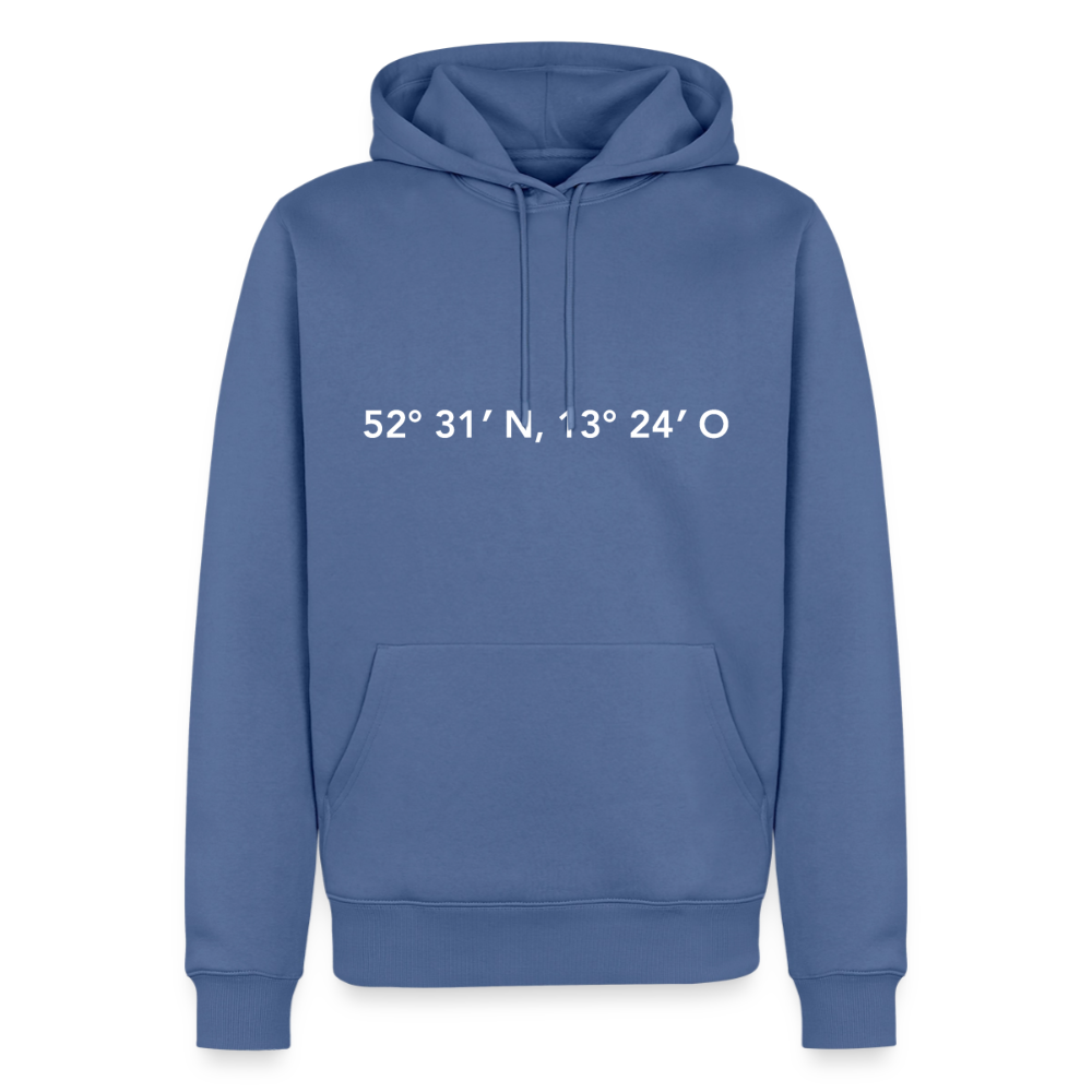Hoodie Berlin "GPS" Bright Edition - Taubenblau