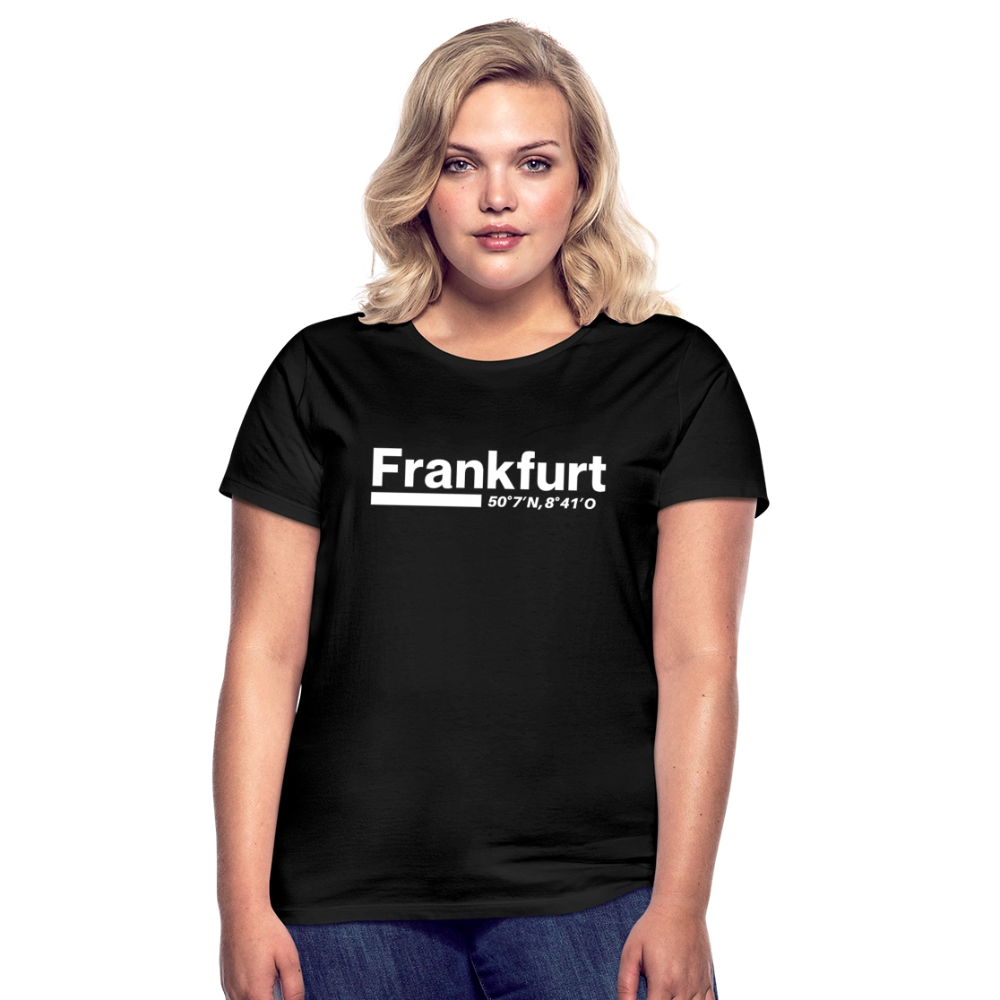 T-Shirt Ladies Frankfurt (Main) "Bold GPS White" - Schwarz