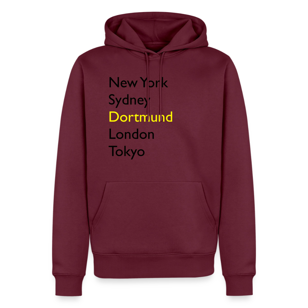 Hoodie Dortmund "Metropolen Big" Dark Edition - Burgunderrot