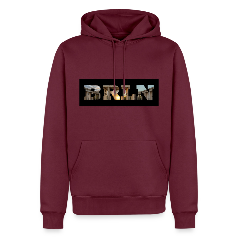 Hoodie Berlin "BRLN Brandenburger Tor" Dark Edition - Burgunderrot
