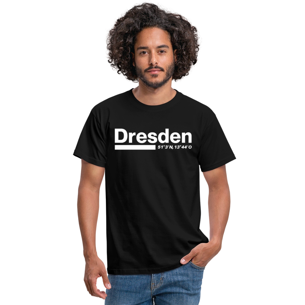 T-Shirt Dresden "Bold GPS White" - Schwarz
