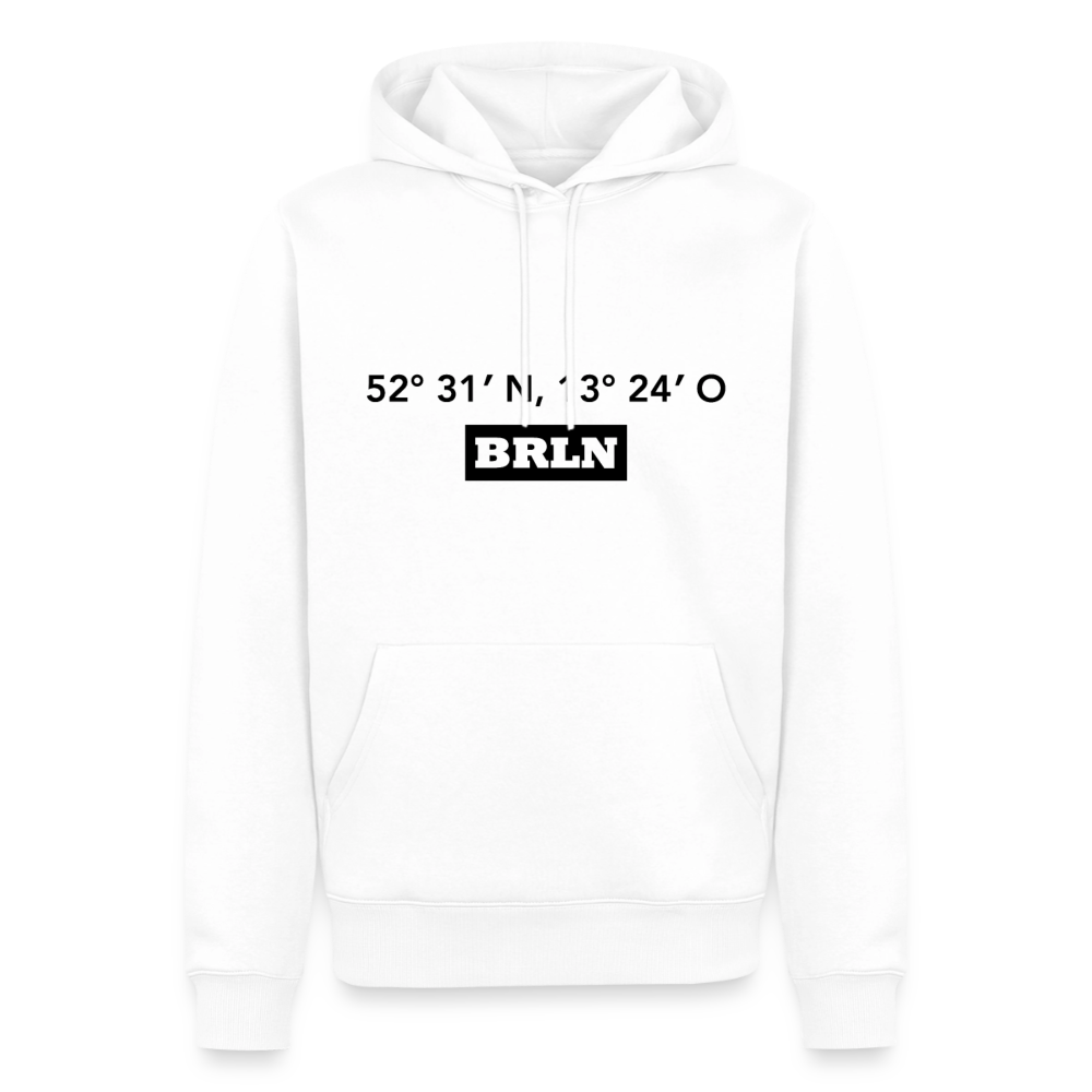 Hoodie Berlin "BRLN GPS" Dark Edition - Weiß