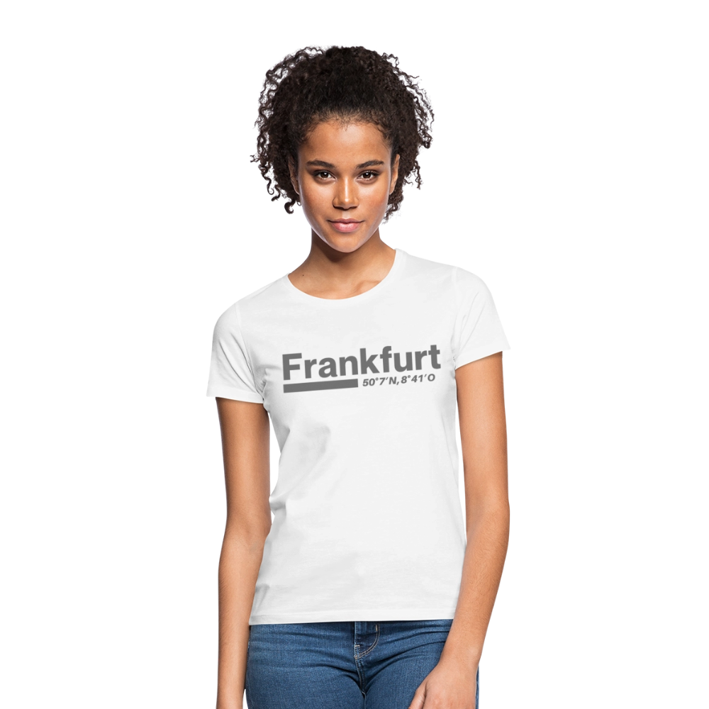T-Shirt Ladies Frankfurt (Main) "Bold GPS" - Weiß