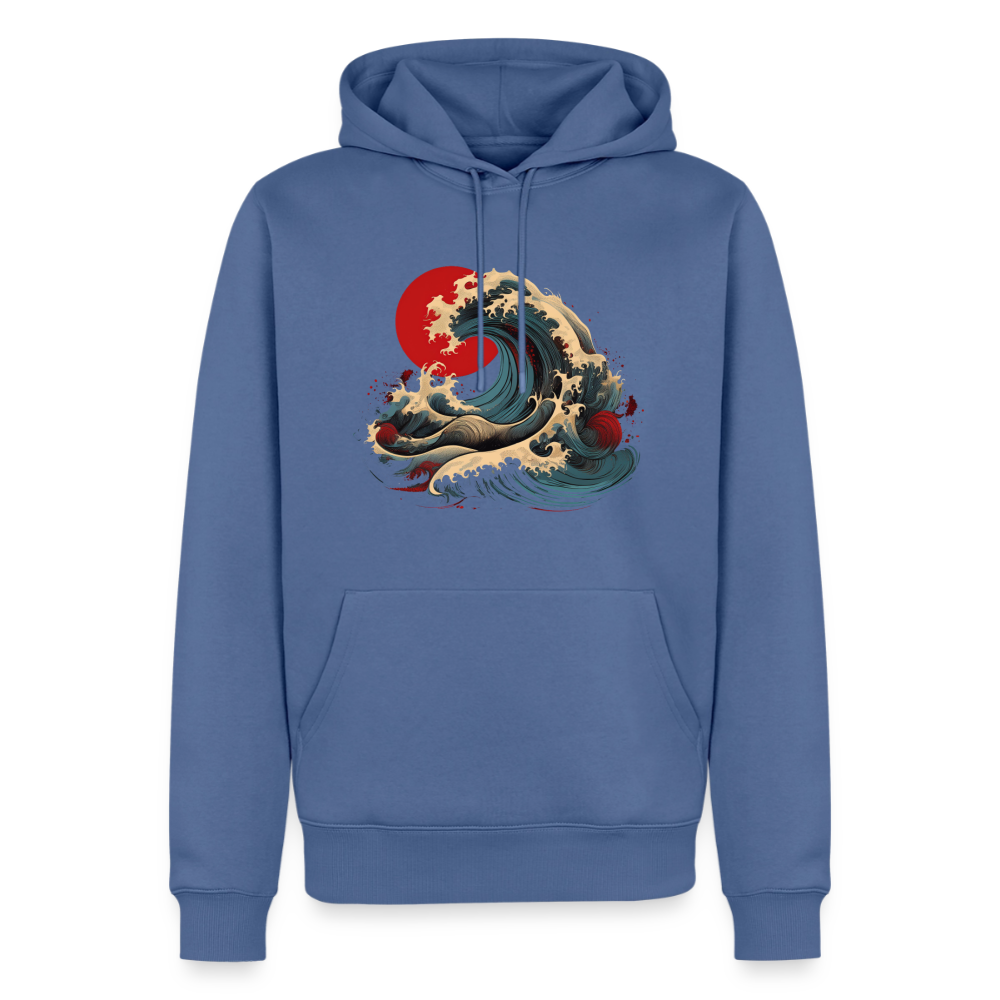 Hoodie Japan "Wave" - Taubenblau