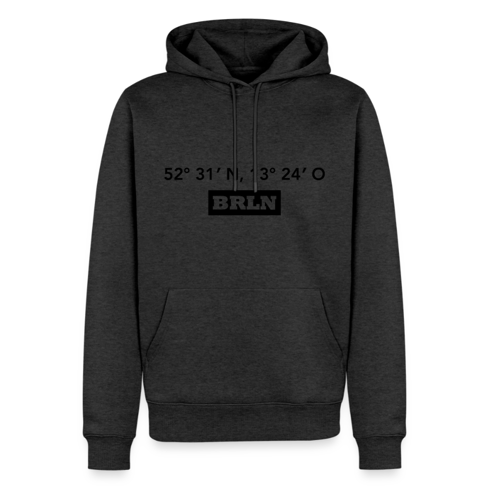 Hoodie Berlin "BRLN GPS" Dark Edition - Anthrazit meliert