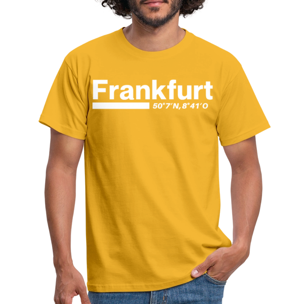 T-Shirt Frankfurt (Main) "Bold GPS White" - Gelb