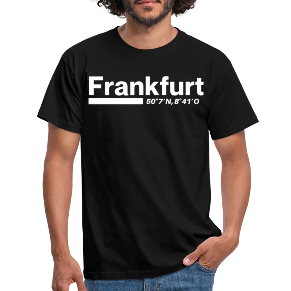 T-Shirt Frankfurt (Main) "Bold GPS White" - Schwarz