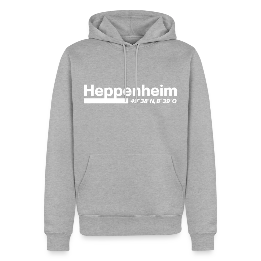 Hoodie Heppenheim "Bold GPS White" - Grau meliert