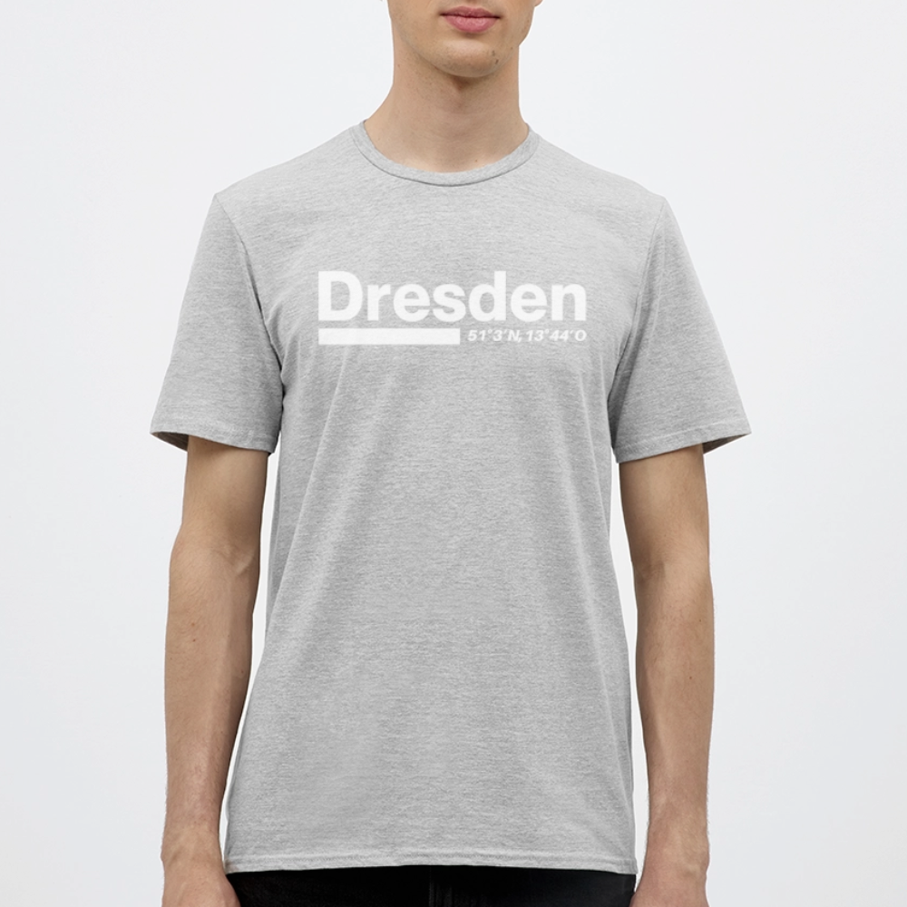 T-Shirt Dresden "Bold GPS White" - Grau meliert