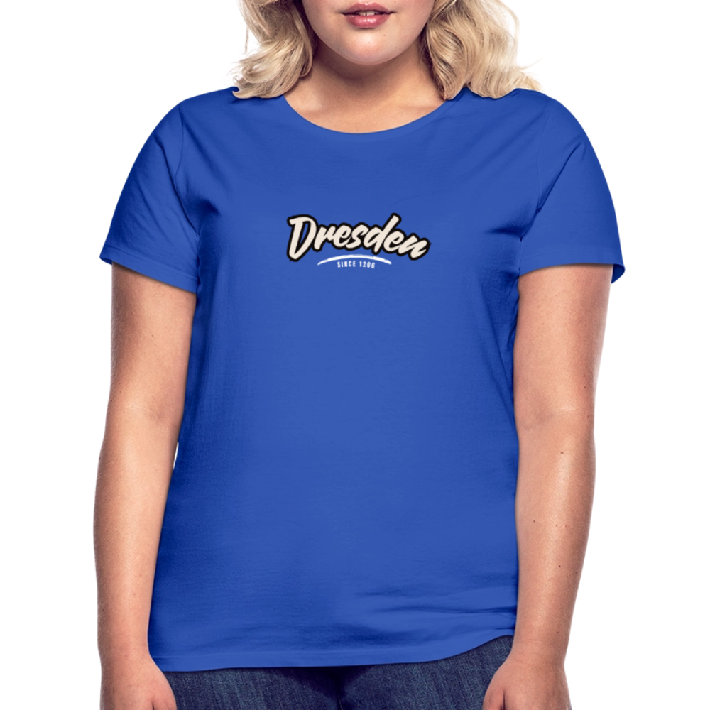 T-Shirt Ladies Dresden "Graffiti Tag White" - Royalblau