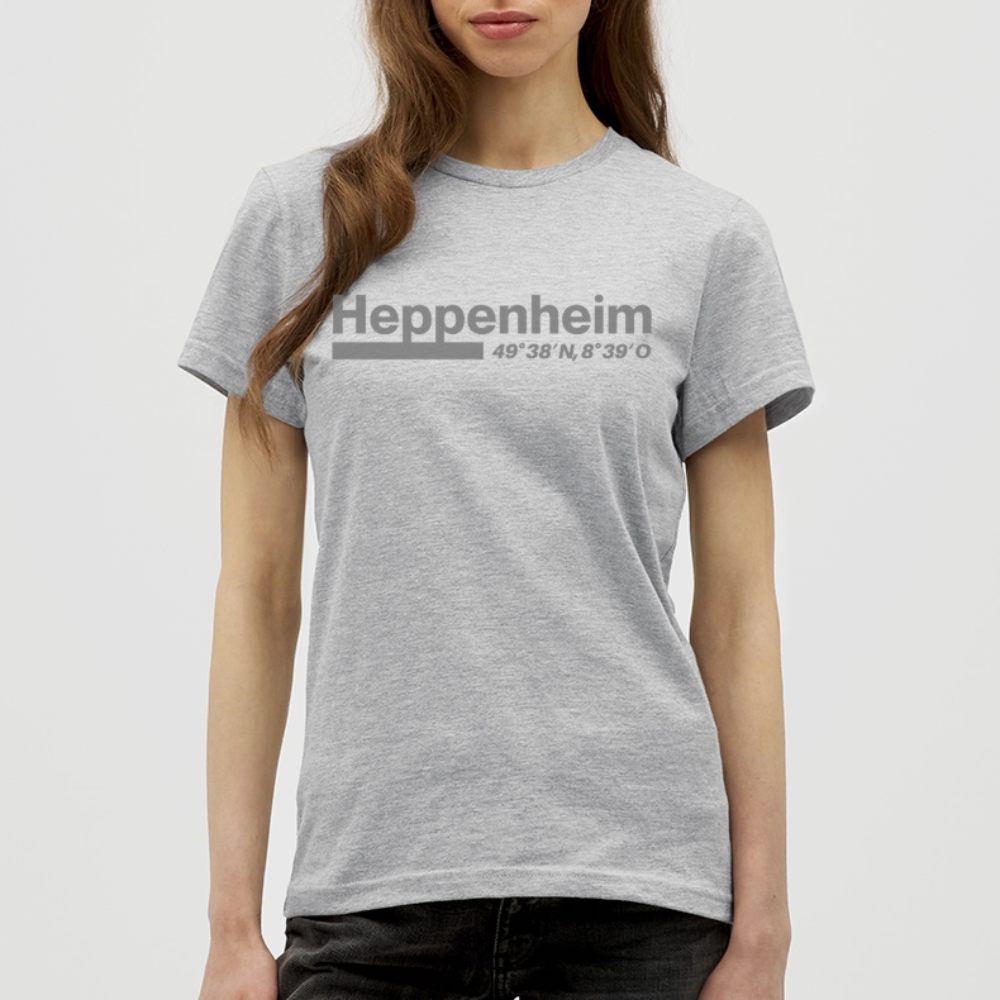 T-Shirt Ladies Heppenheim "Bold GPS" - Grau meliert