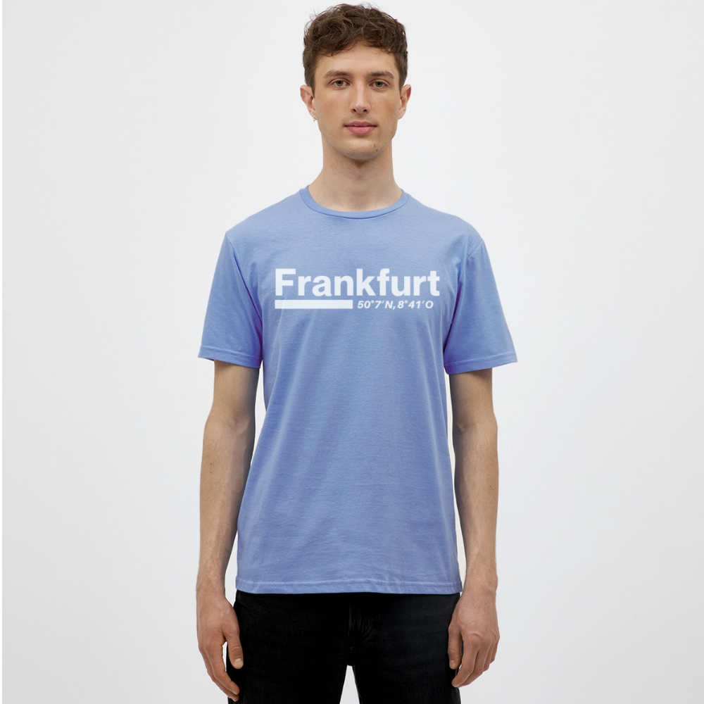 T-Shirt Frankfurt (Main) "Bold GPS White" - carolina blue