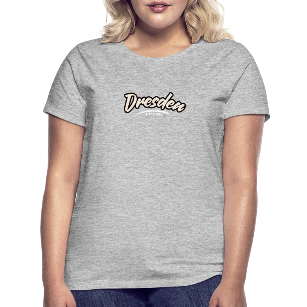T-Shirt Ladies Dresden "Graffiti Tag White" - Grau meliert