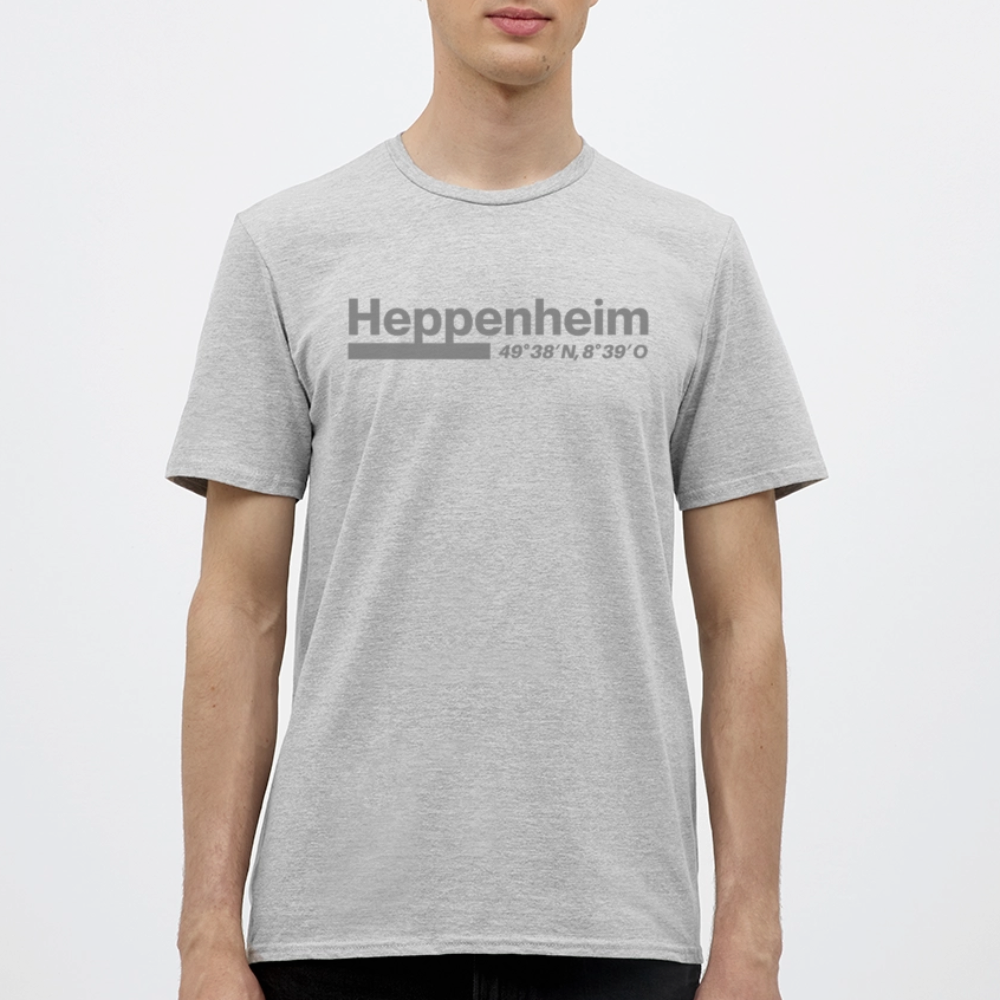T-Shirt Heppenheim "Bold GPS" - Grau meliert