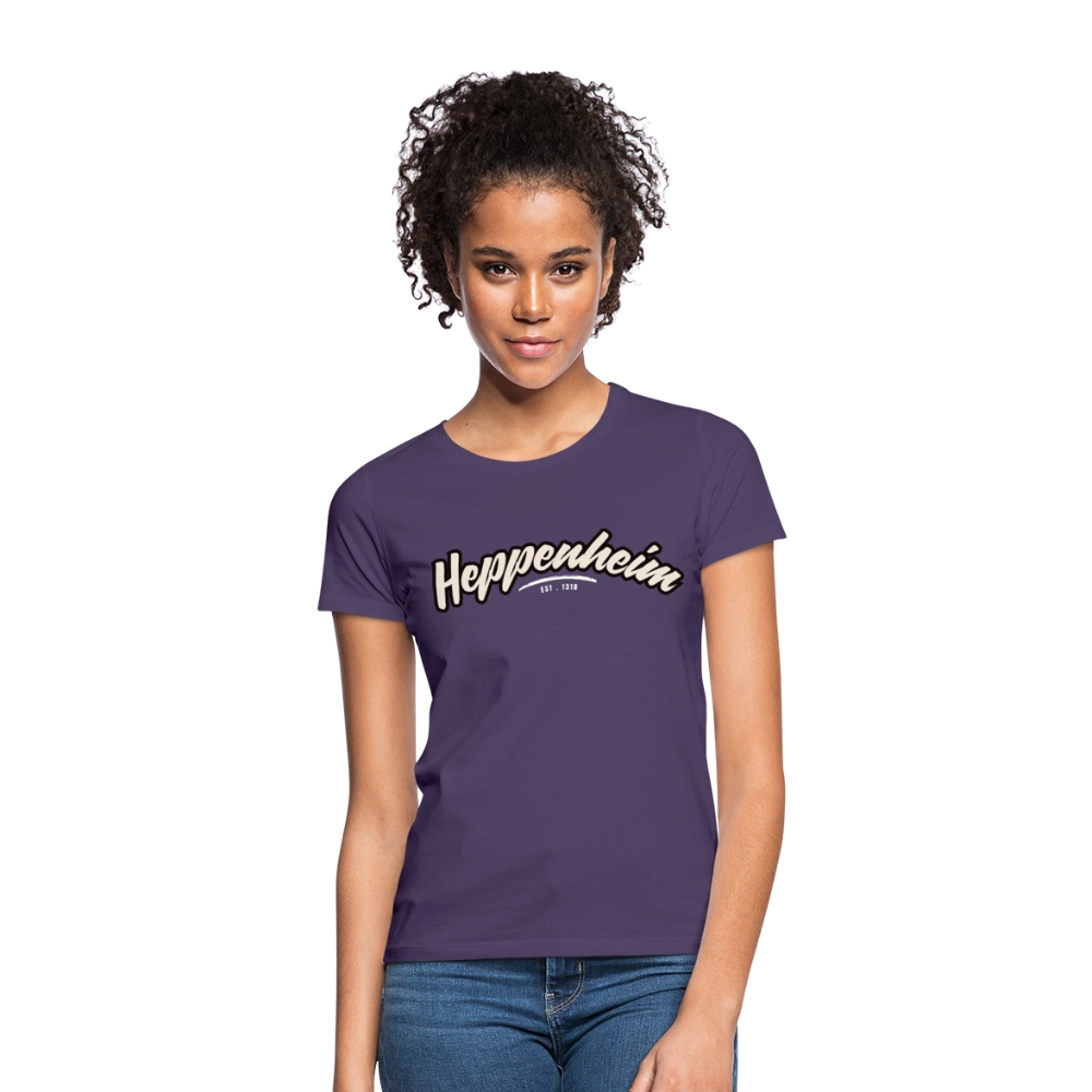 T-Shirt Ladies Heppenheim "Graffiti Tag White" - Dunkellila
