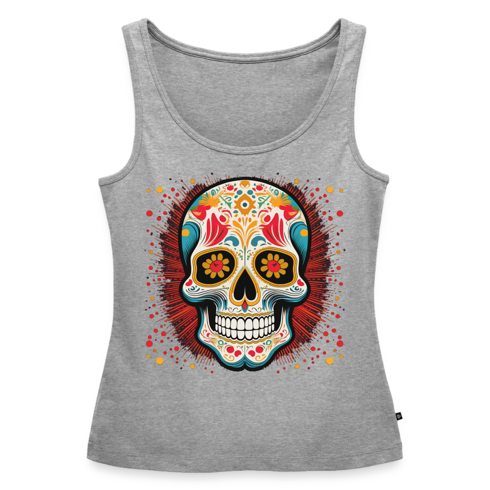 Tanktop Ladies Mexico "Craneo Dos" - Grau meliert