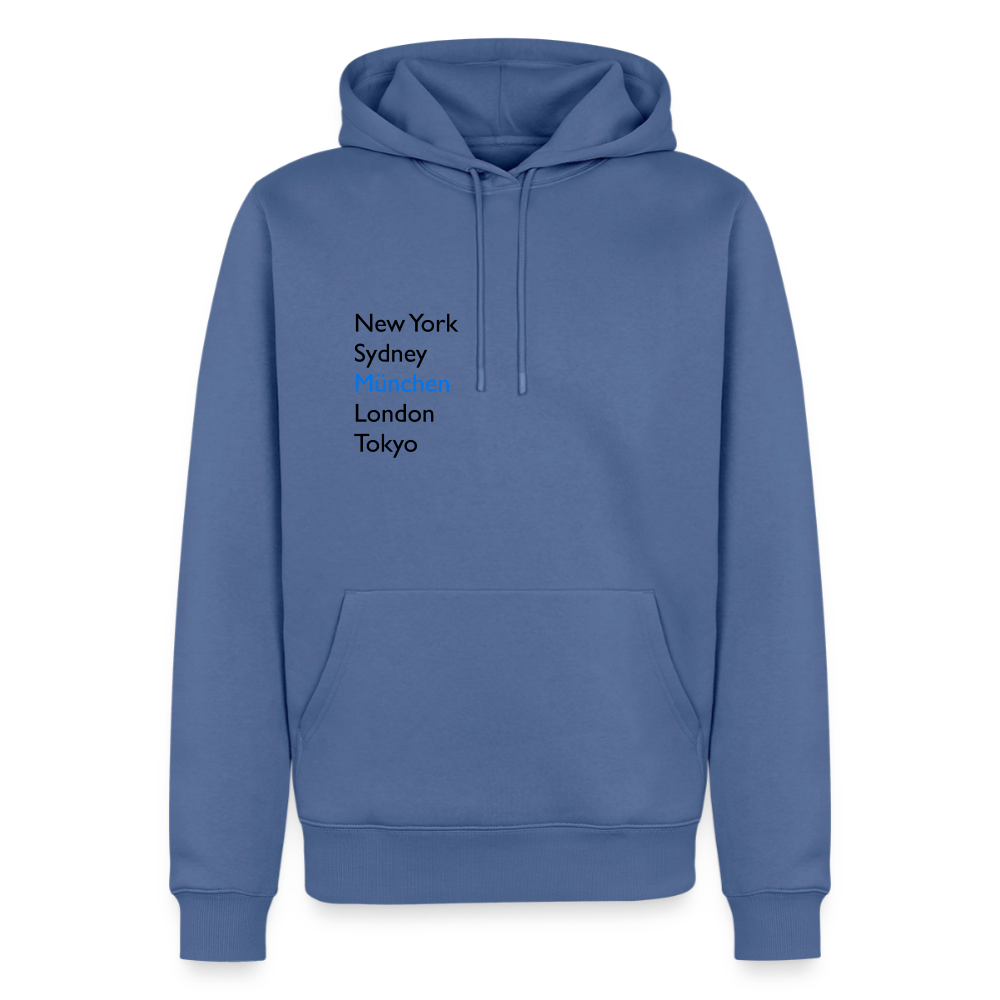 Hoodie München "Metropolen" Dark Edition - Taubenblau
