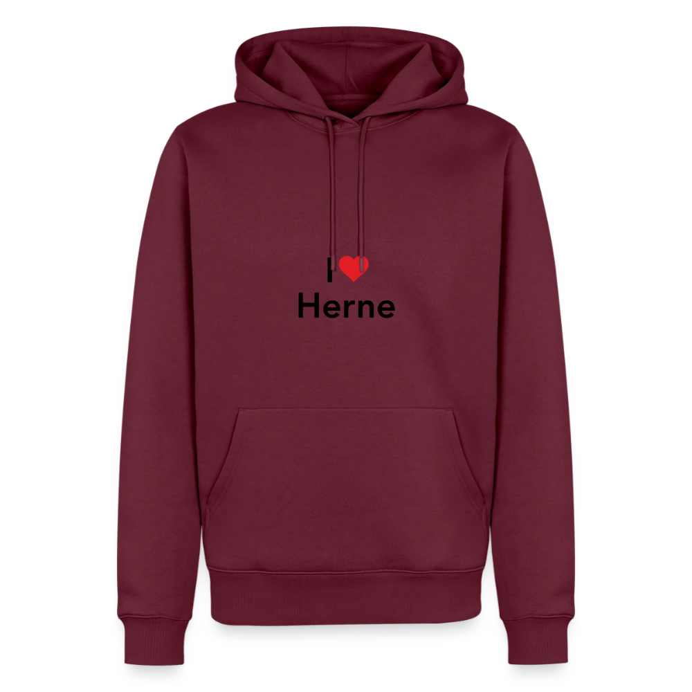 Hoodie "I Love Herne" Dark Edition - Burgunderrot
