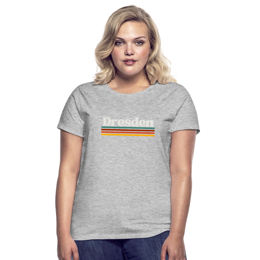 T-Shirt Ladies Dresden "Retro" - Grau meliert