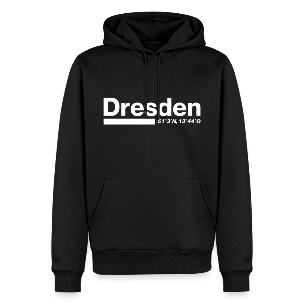 Hoodie Dresden "Bold GPS White" - Schwarz