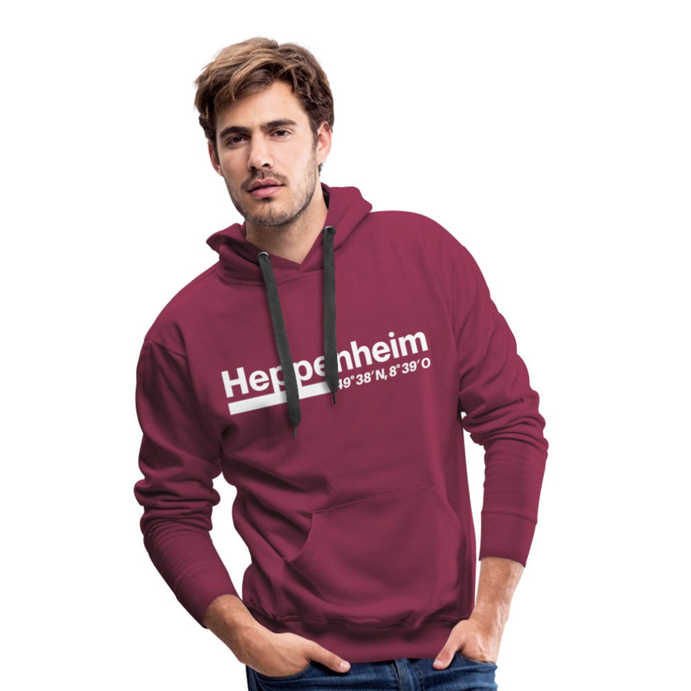Hoodie Heppenheim "Bold GPS White" - Bordeaux