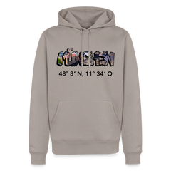 Hoodie München "Graffiti Marienplatz GPS" Dark Edition - Taupe