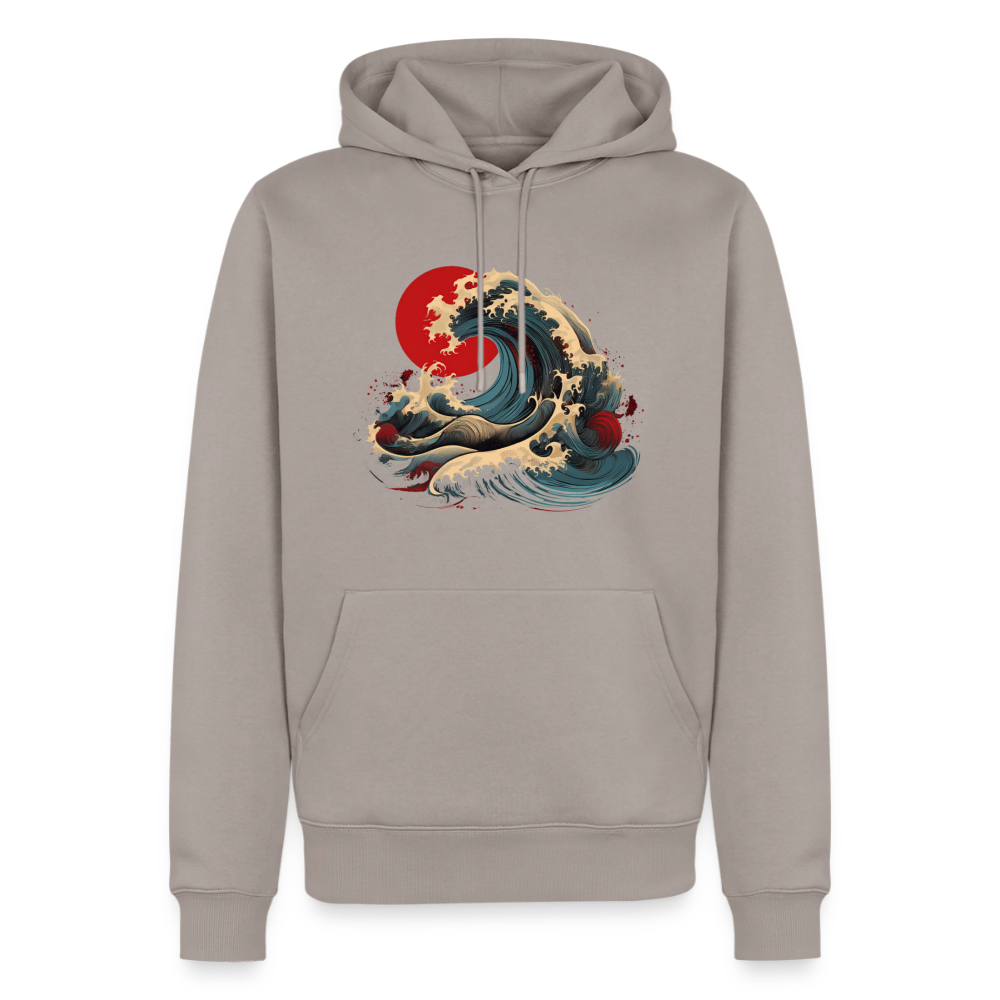 Hoodie Japan "Wave" - Taupe
